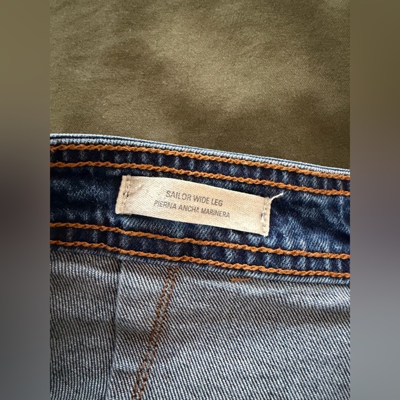 High-Rise Sailor Wide Leg Ankle Jeans - Dark Wash 14 - Picture 3 of 8